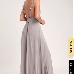 METEORIC RISE LIGHT GREY MAXI dress
